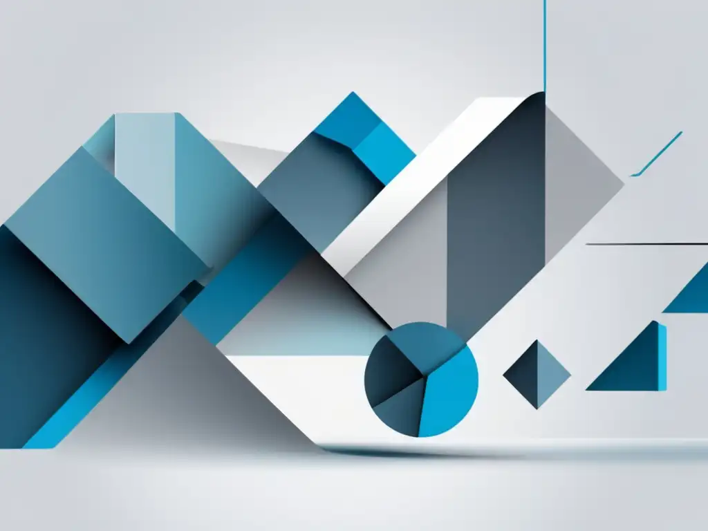 Diseño minimalista y dinámico Diseño minimalista y dinámico de formas geométricas en tonos azules y grises, transmitiendo profesionalismo e innovación