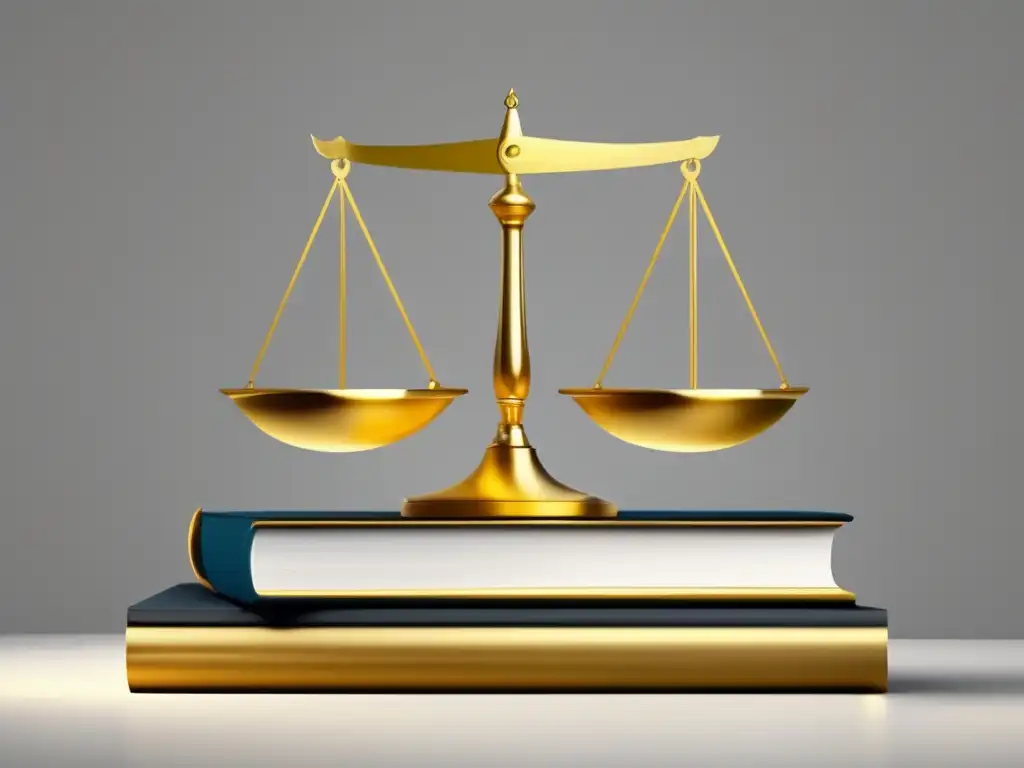 Equilibrio de la justicia en la admisión universitaria Diseño minimalista de escala dorada simboliza justicia y equidad en proceso admisiones universitarias