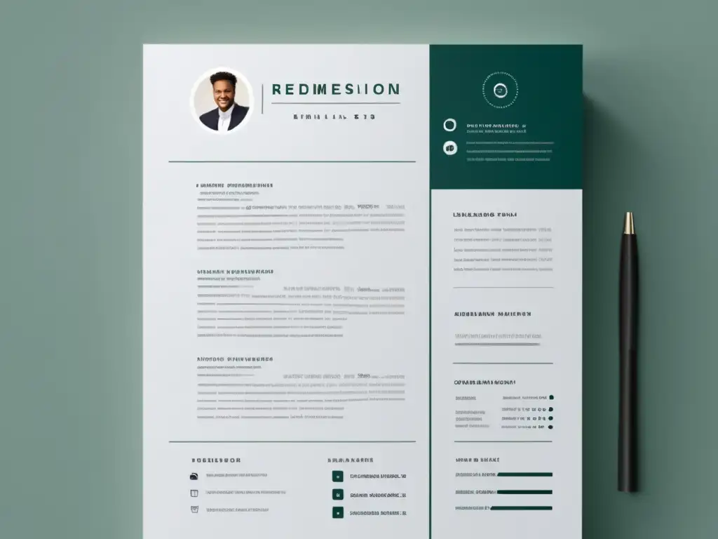 Diseño moderno y minimalista de currículum Diseño minimalista y organizado del currículum universitario con líneas limpias y elegantes