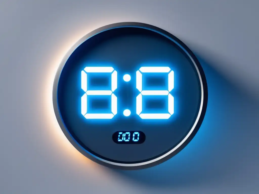 Diseño minimalista con reloj y iconos Diseño minimalista con reloj digital y iconos de materias