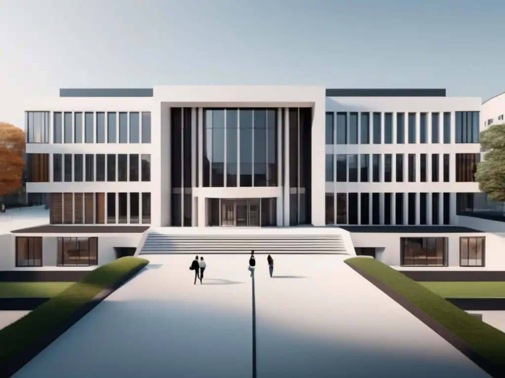 Diseño moderno de universidad con inclusión Diseño moderno de un edificio universitario con inclusión y acción afirmativa