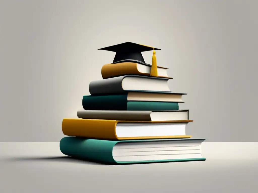 Libros universitarios y lupa para investigación Diseño moderno de libros universitarios y cultura pop en admisiones universitarias