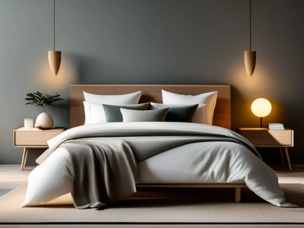 Habitación serena y minimalista Dormitorio minimalista, sereno y acogedor - Importancia del sueño en admisiones universitarias
