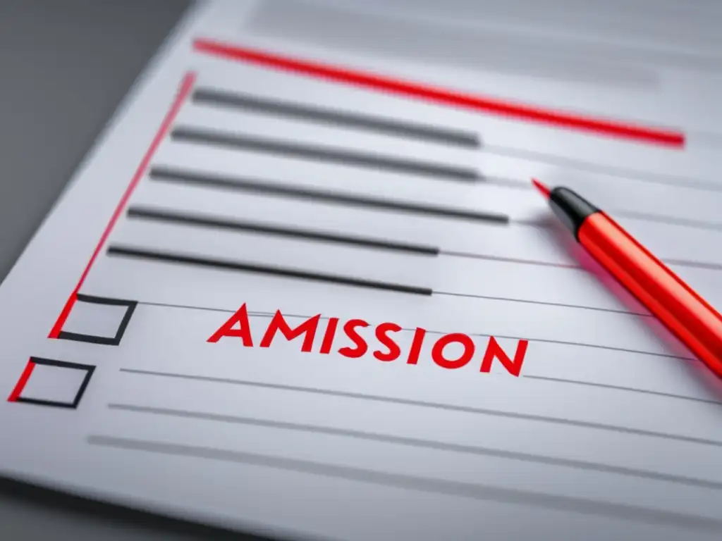 Red pen correcting admission essay Mejorar ensayo admisión universitaria con atención a errores