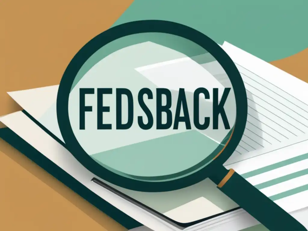 Ensayo de admisión: Análisis y feedback Mejorar ensayo admisión universitaria: papeles apilados con lupa