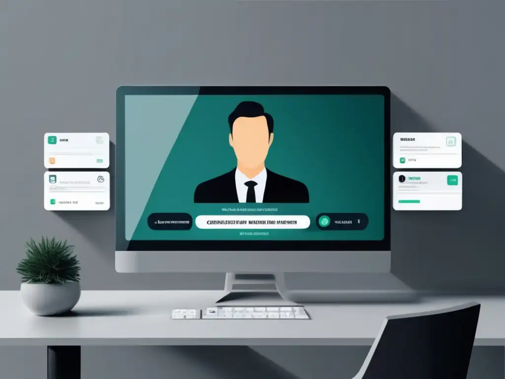 Entrevista virtual con IA Entrevistas Virtuales con IA en una imagen moderna de entrevista virtual