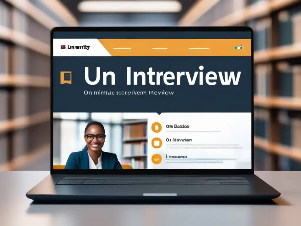 Entrevista virtual con estudiante confiado Dominar entrevistas virtuales universitarias con estilo moderno