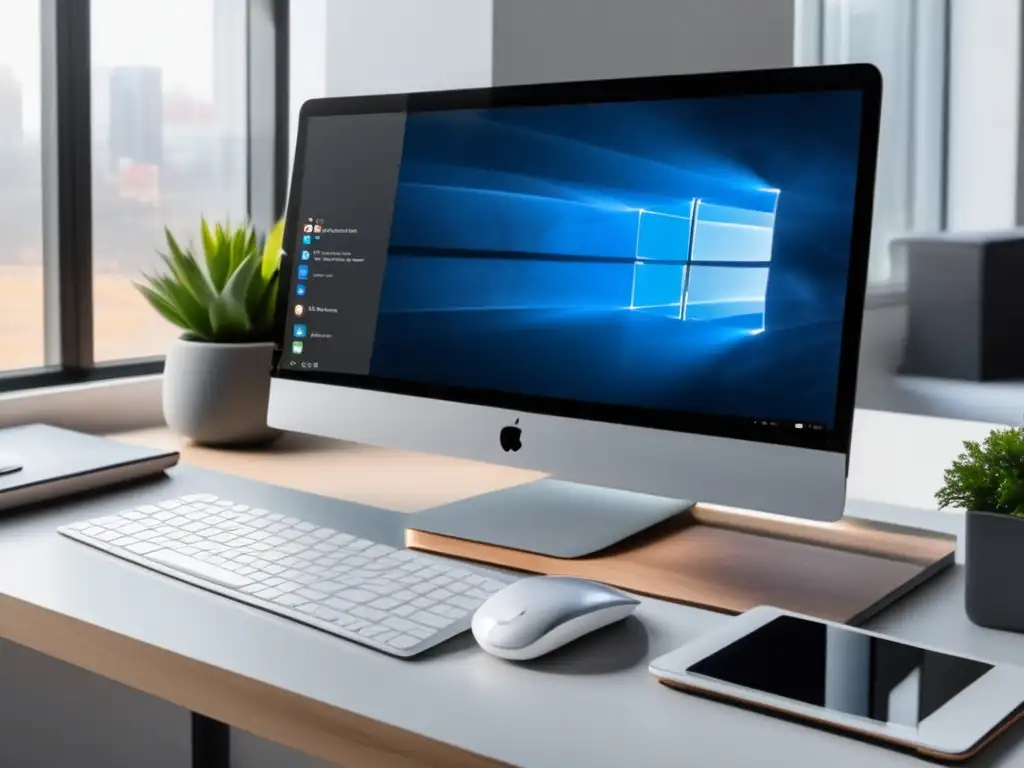 Espacio de trabajo minimalista y organizado Equilibrio trabajo y estudio con préstamo estudiantil: Escritorio minimalista, laptop, accesorios y luz natural