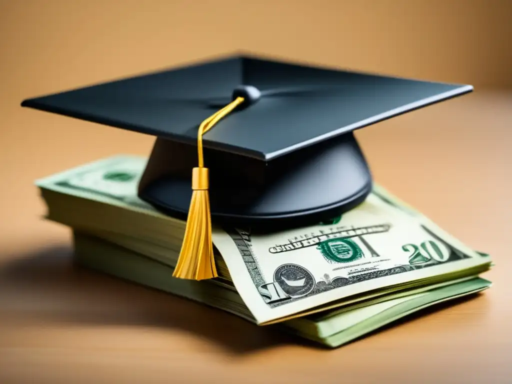 Decisión informada sobre préstamos estudiantiles Errores comunes préstamos estudiantiles: graduación y dinero simbolizando decisiones informadas en préstamos