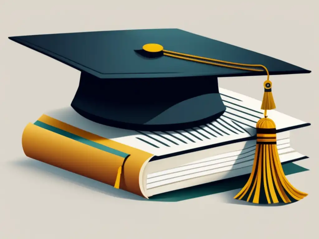 Graduación: errores fatales y éxito Graduación: Errores fatales en solicitudes de becas, imagen 8k ultradetallada de una gorra de graduación sobre papeles