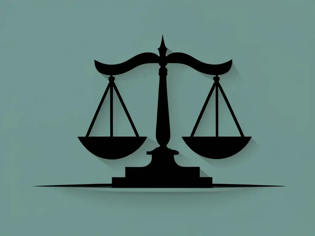 Equilibrio de justicia en diseño minimalista Escala de justicia en diseño moderno y minimalista, simbolizando proceso de admisiones universitarias legales