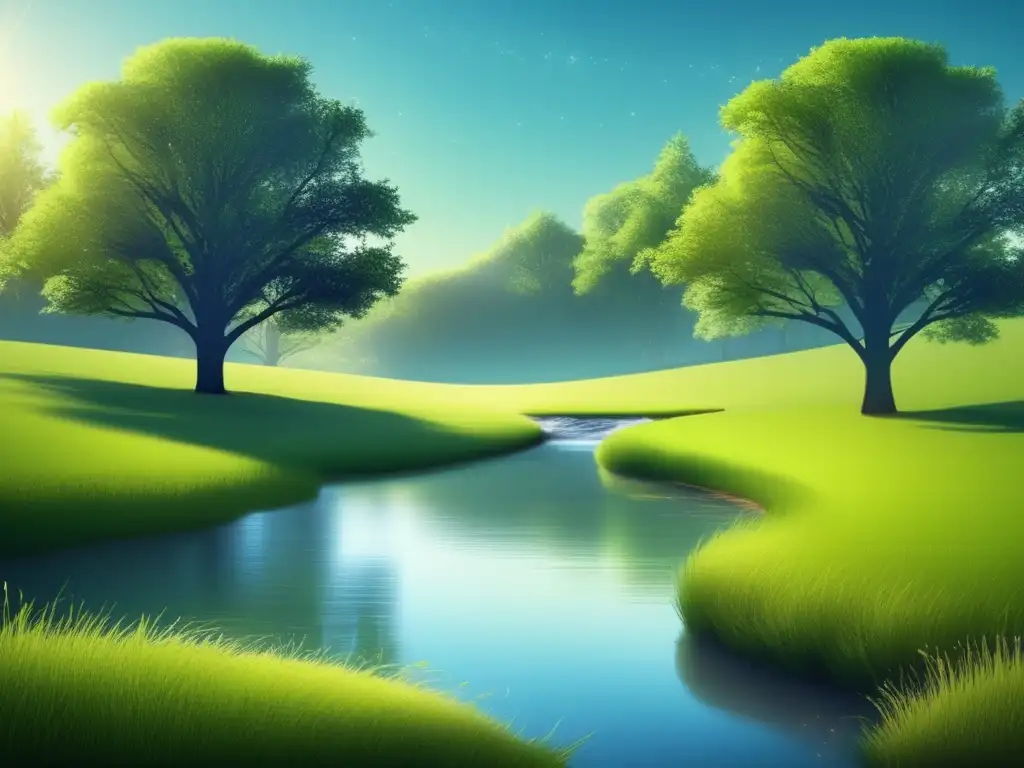 Tranquilidad en la naturaleza Una escena serena y tranquila en la naturaleza, invita a la autocompasión en la universidad