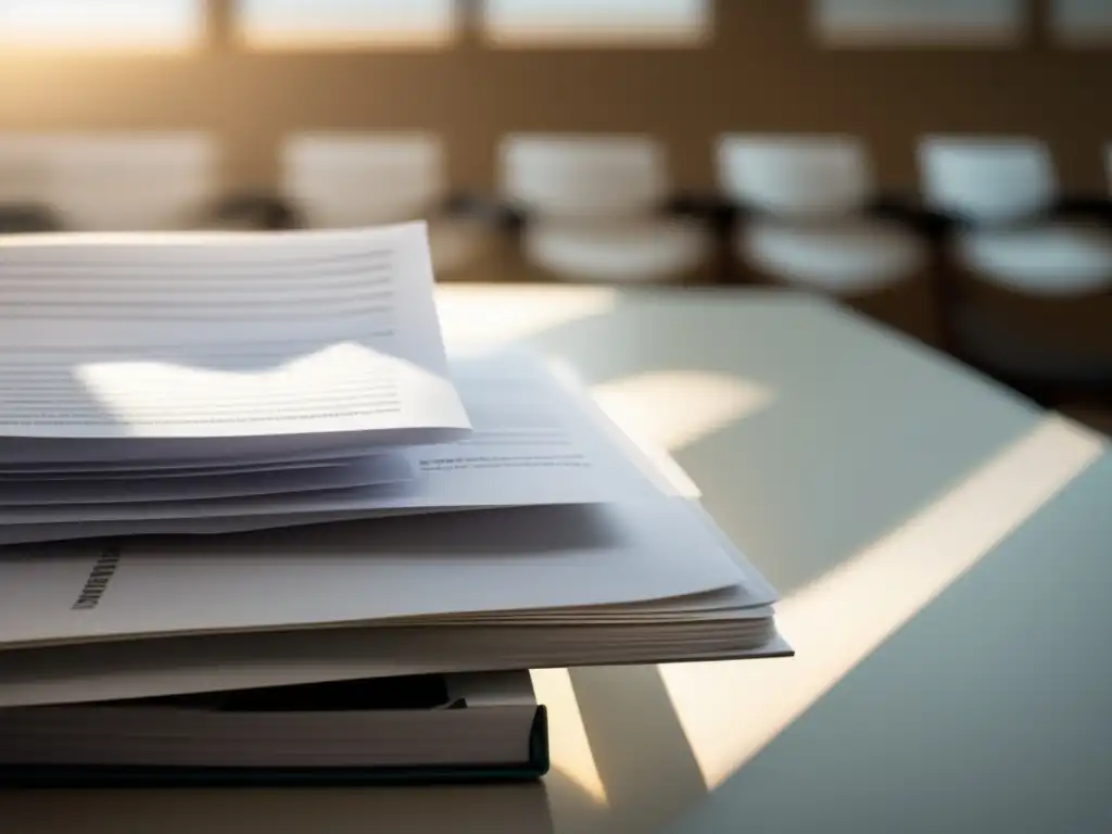 Escritorio organizado de la oficina de admisiones Escritorio de admisiones universidad Brown