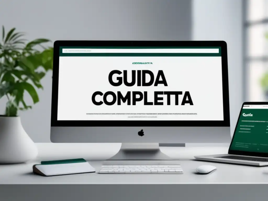 Escritorio organizado con recursos académicos Escritorio blanco con recursos académicos y el texto