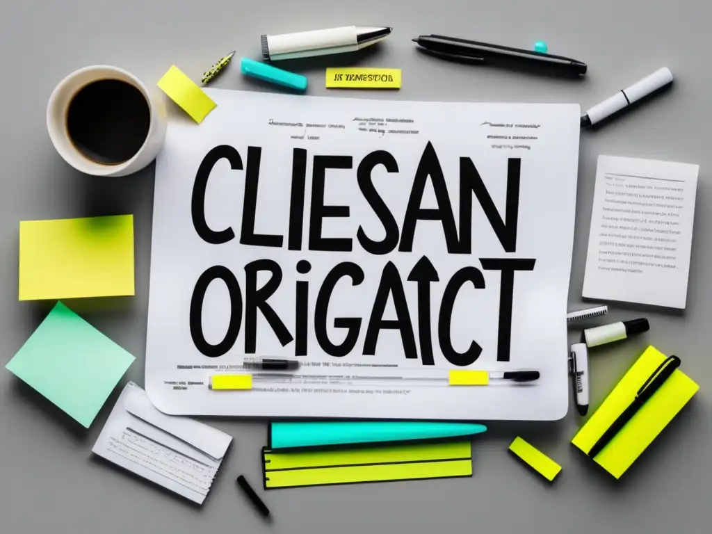 Escritorio caótico y desorganizado Escritorio desordenado con ideas desorganizadas y falta de coherencia en un ensayo universitario