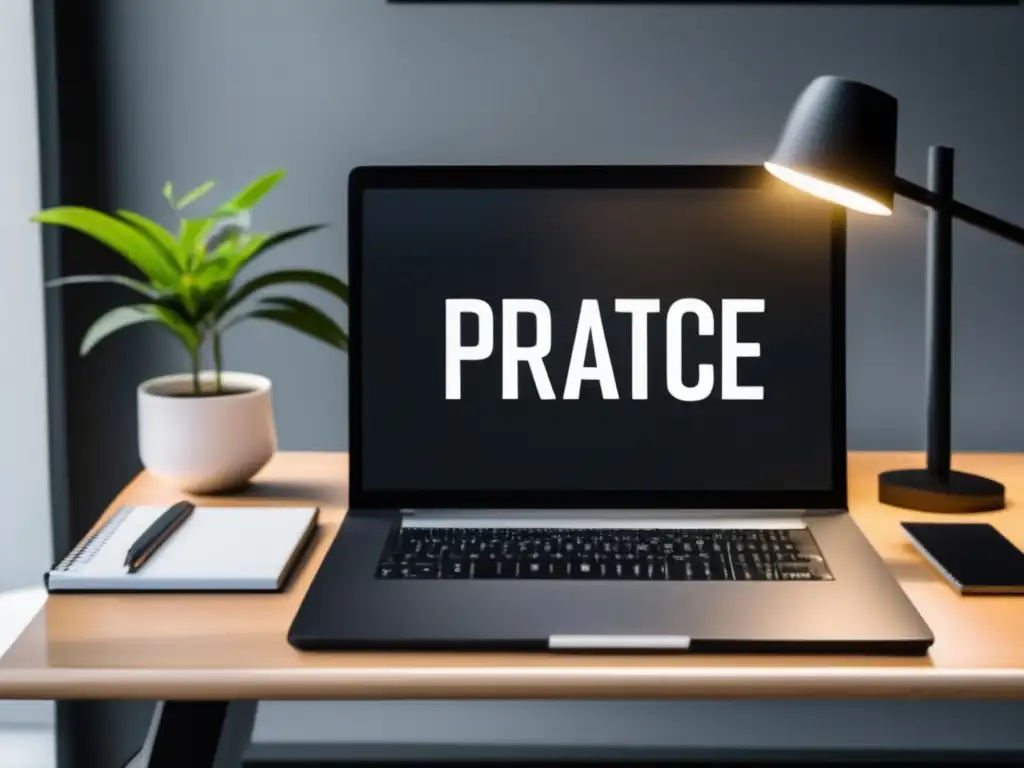 Escritorio de estudio minimalista y organizado Escritorio de estudio moderno y minimalista para pruebas de admisión postgrados