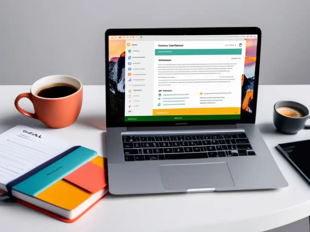 Escritorio minimalista con guía de estudio y motivación Escritorio minimalista con guía de estudio y métodos infalibles para exámenes universitarios