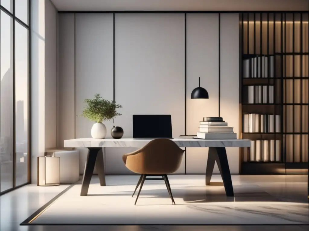 Espacio de trabajo minimalista y moderno Escritorio minimalista y moderno, ideal para trabajo y estudio