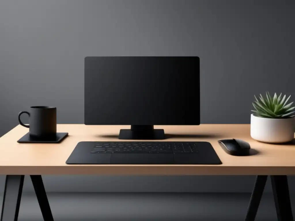 Escritorio minimalista y moderno Escritorio minimalista con laptop, teclado inalámbrico, notas y organización del currículum universitario