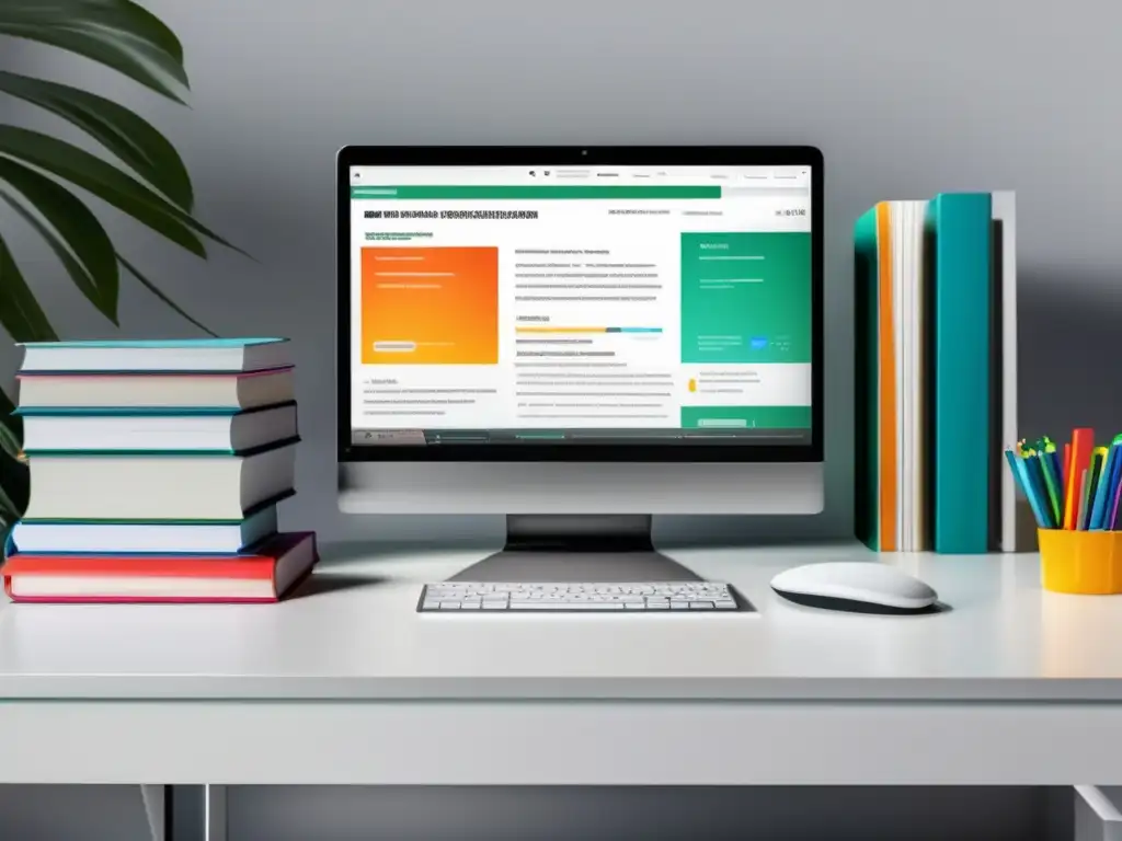 Escritorio moderno para estudiar Escritorio moderno de estudio para preparación efectiva de exámenes universitarios