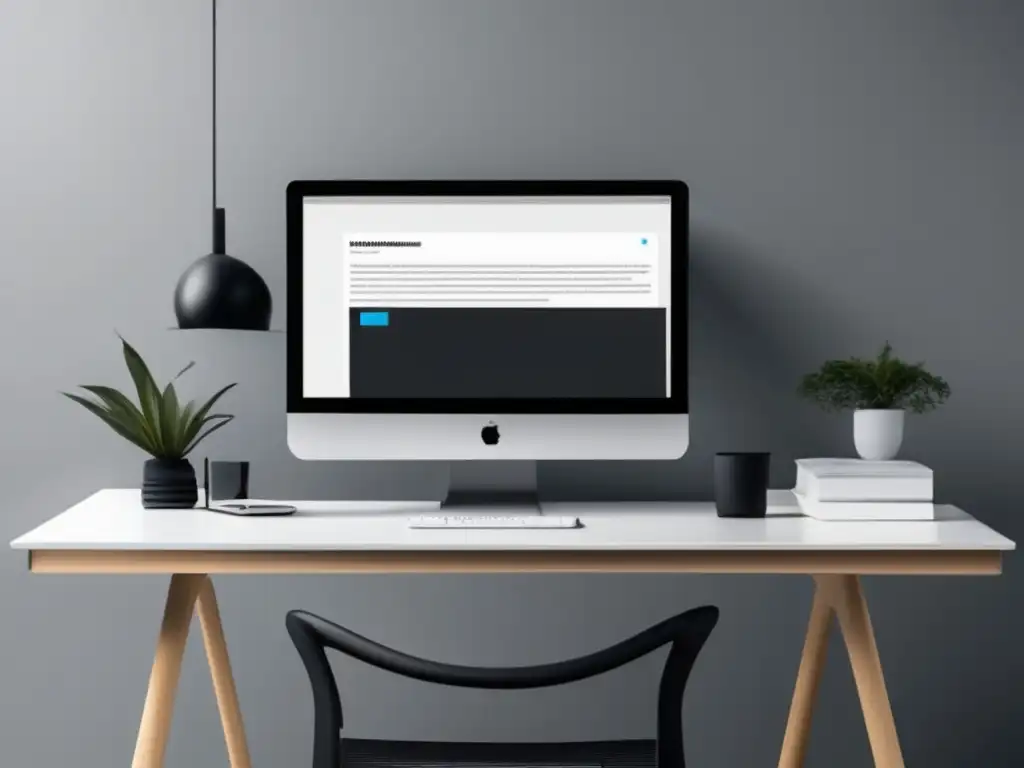 Escritorio minimalista con laptop y libros Escritorio moderno con laptop, libros y pluma - Mejores consejos para introducción de ensayo universitario