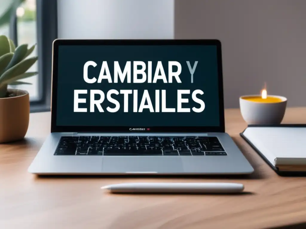 Escritorio minimalista y profesional Escritorio moderno con laptop, notepad y pen