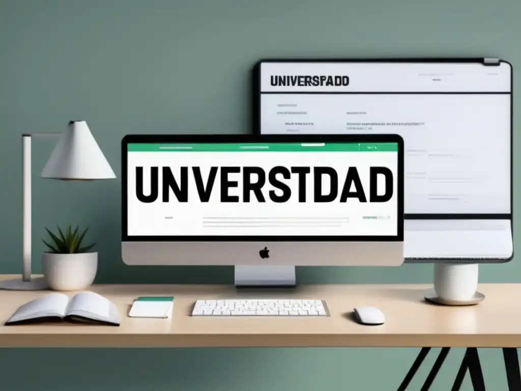Escritorio universitario organizado Escritorio moderno y ordenado para admisiones universitarias con diploma y estrategias