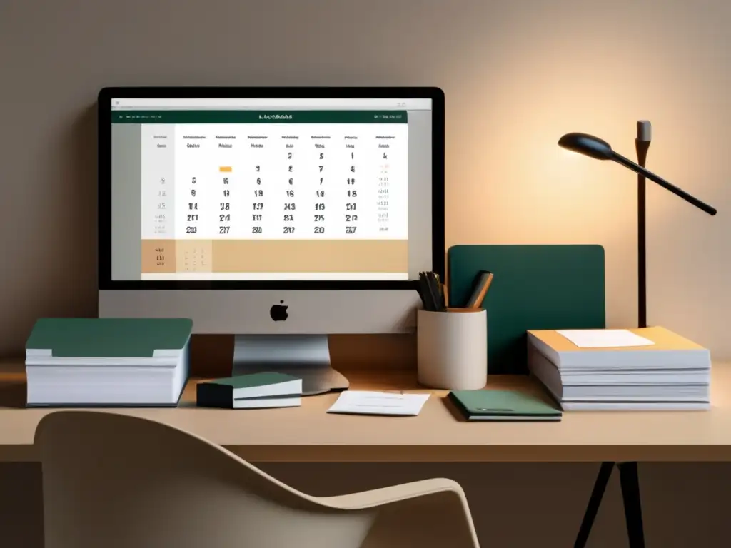 Escritorio organizado con documentos y calendario Escritorio organizado con documentos y calendario: Proceso de admisiones universitarias