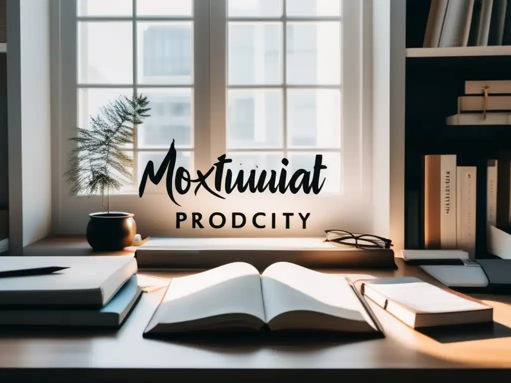 Escritorio organizado para maximizar productividad Escritorio organizado con libros y materiales de estudio