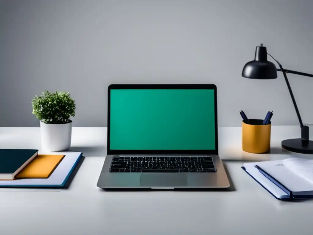 Escritorio seguro para documentos universitarios Escritorio seguro para documentación universitaria: laptop, smartphone con autenticación de dos factores, documentos y almacenamiento en la nube