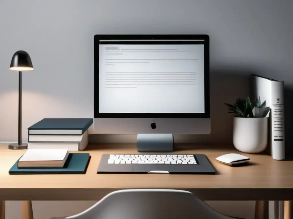 Espacio de estudio minimalista y moderno Escritorio universitario con hábitos de estudio efectivos
