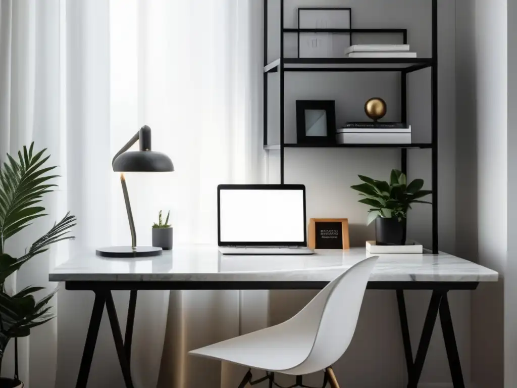 Espacio de estudio minimalista y moderno Espacio de estudio sereno y organizado con estrategias de afrontamiento para exámenes