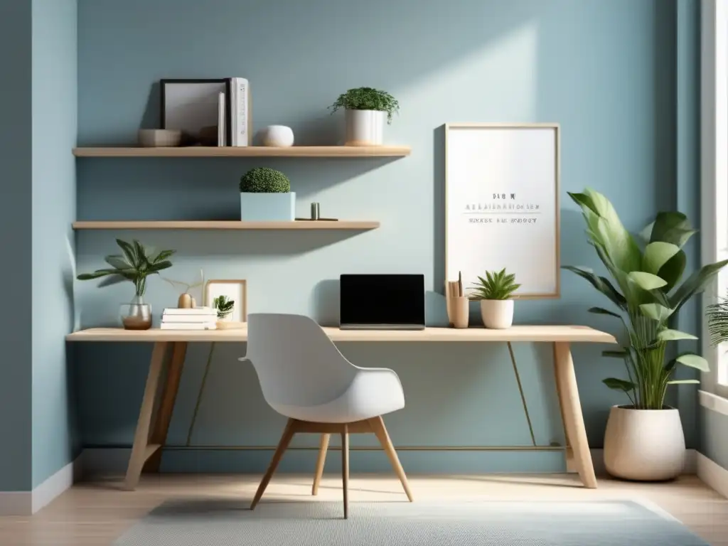 Espacio de estudio sereno y minimalista Espacio de estudio universitario eficiente con decoración minimalista y tranquila