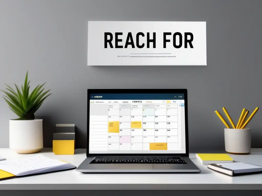 Espacio de trabajo organizado y motivador Espacio de trabajo limpio y organizado con motivación y metas académicas
