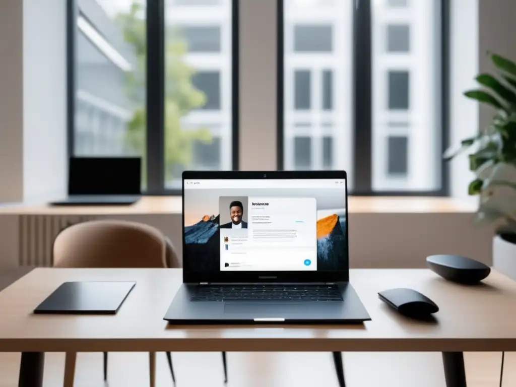 Entrevista virtual profesional Espacio de trabajo minimalista para entrevistas virtuales exitosas en MOOCs