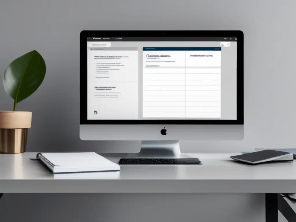 Espacio de trabajo minimalista y organizado Espacio de trabajo minimalista para preparación de MOOC en línea