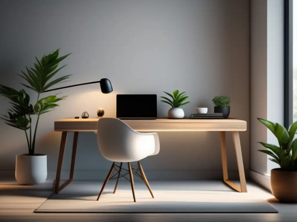 Espacio de trabajo minimalista y sereno Espacio de trabajo minimalista y sereno, clave