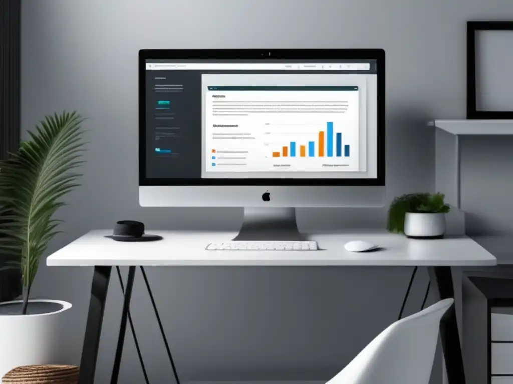 Espacio de trabajo moderno y minimalista Espacio de trabajo moderno con currículum actualizado