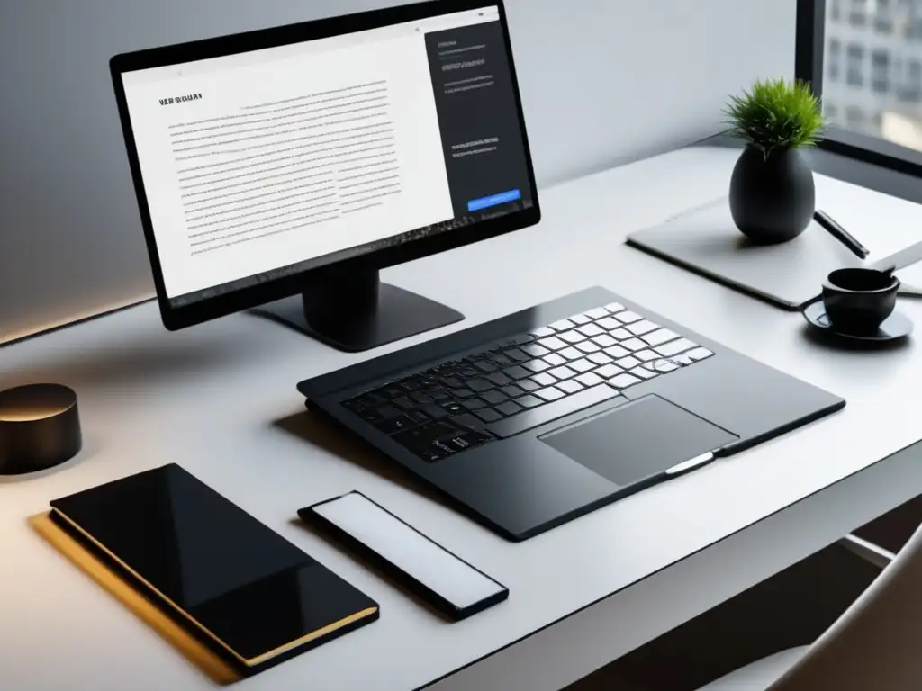 Espacio de trabajo minimalista para escritura y periodismo Espacio de trabajo moderno para escritura y periodismo