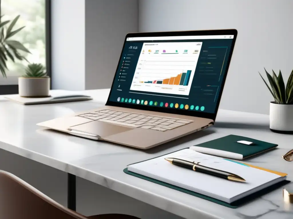 Espacio de trabajo moderno y minimalista Espacio de trabajo moderno con metas académicas y vistas panorámicas - Estrategias para definir metas académicas