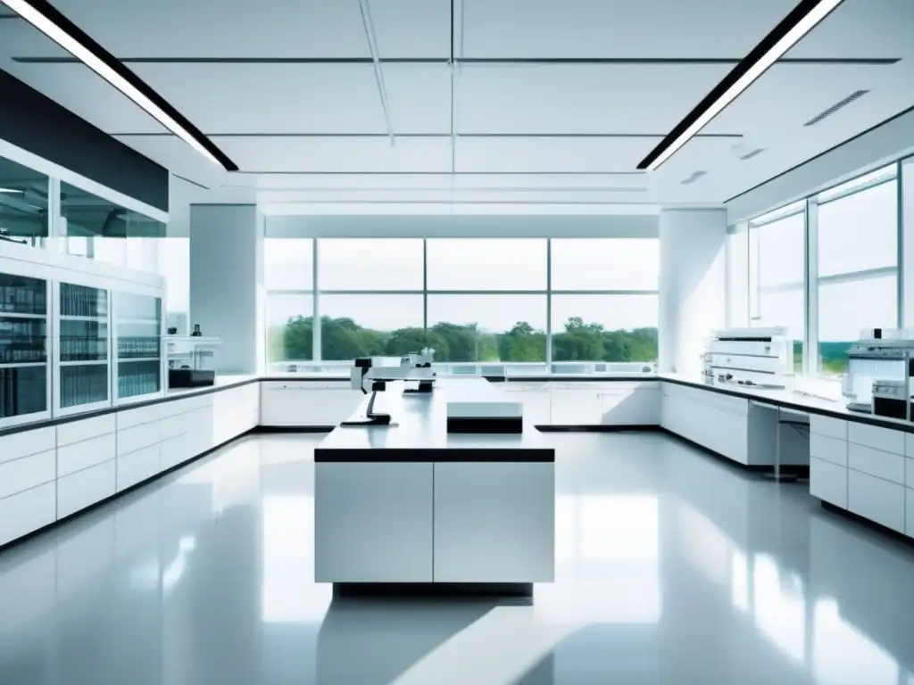 Laboratorio de investigación moderno y luminoso Espacioso laboratorio de investigación con equipos modernos y un ambiente limpio y organizado