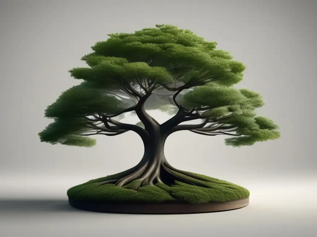 Árbol minimalista y moderno en fondo blanco Estrategias de afrontamiento para el estrés preuniversitario