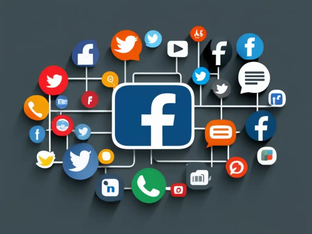 Iconos de redes sociales interconectadas Estrategias de marketing en redes sociales universitarias con iconos minimalistas y modernos