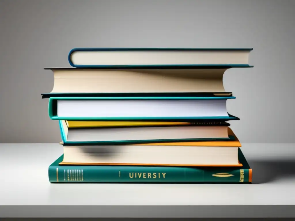 Pila de libros universitarios ordenados Estrategias para responder preguntas de cultura general: libros universitarios ordenados en escritorio blanco