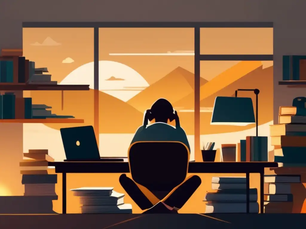 Estrés y frustración en escritorio desordenado Estrés y frustración en un escritorio desordenado - Importancia de cuidar salud mental