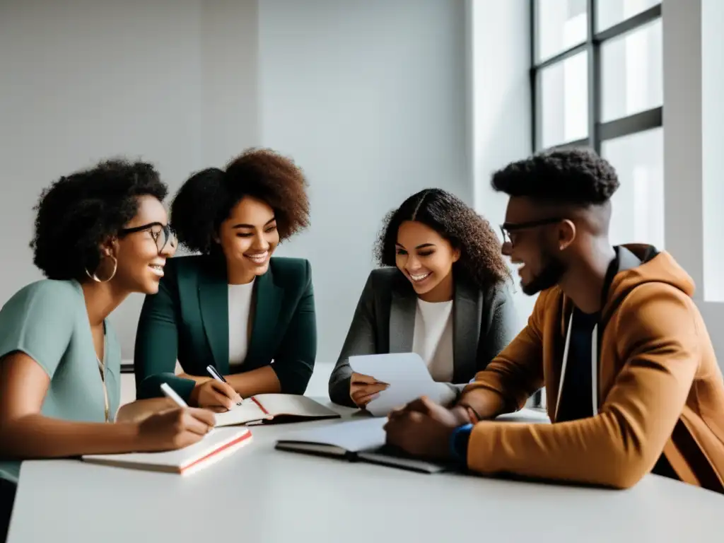 Estudiantes universitarios debatiendo Estudianes diversxs eligen programas alineados con sus metas profesionales - Estrategias para admisiones universitarias exitosas
