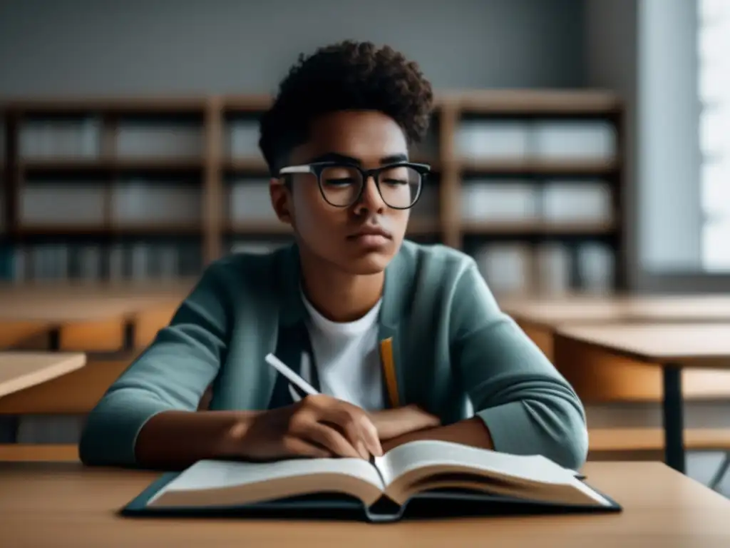 Estudiante concentrado en lectura Estudiante concentrado mejora lectura rápida exámenes admisión