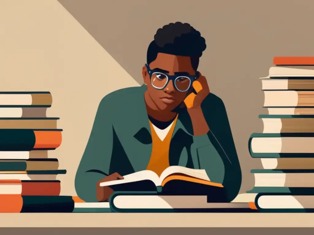 Estudiante concentrado en el estudio Estudiante concentrado estudiando con libros y papeles - Préstamos estudiantiles: guía completa proceso admisiones