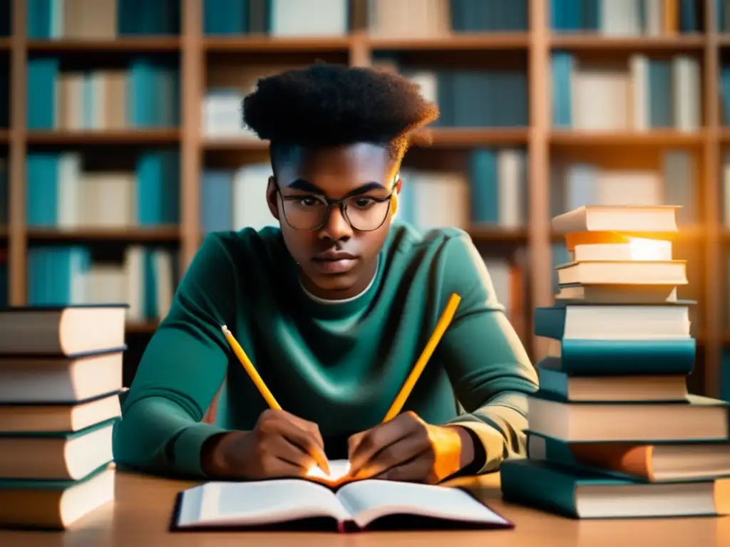 Estudiante enfocado y determinado Estudiante enfocado con estrategias de visualización positiva en la universidad