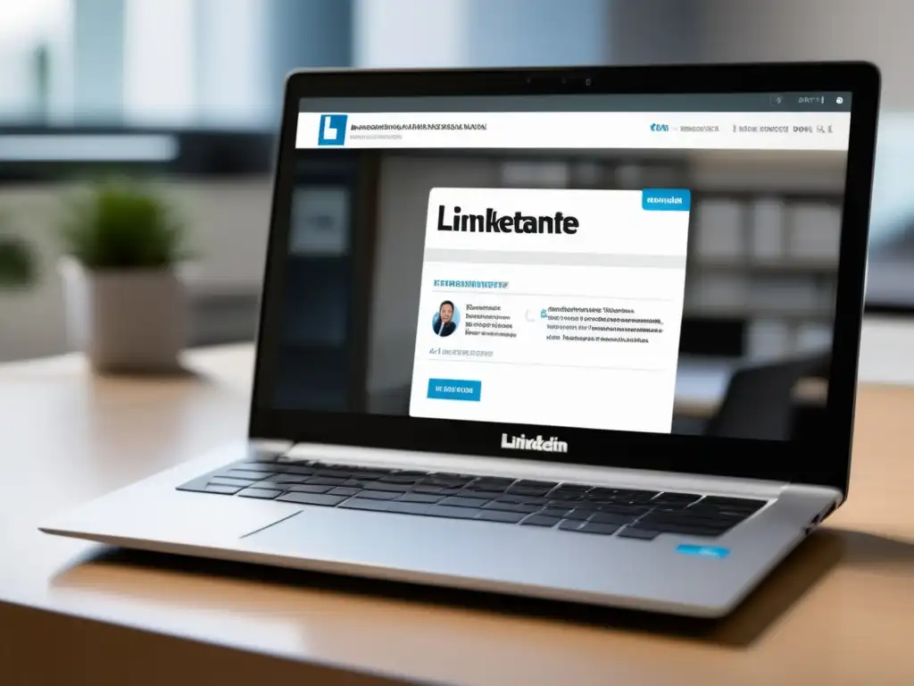 Laptop LinkedIn: Exitoso networking universitario Estudiante A logra éxito en práctica profesional mediante Herramientas digitales networking universitario
